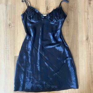 PacSun Navy Blue Satin Dress